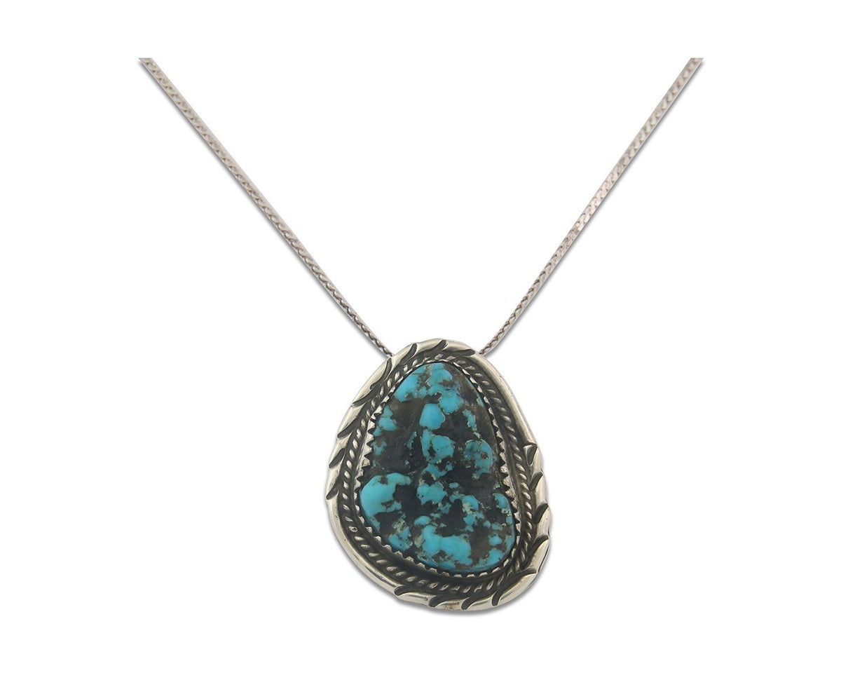 Navajo Sterling silver Necklace Turquosie Authentic Vintage Native American