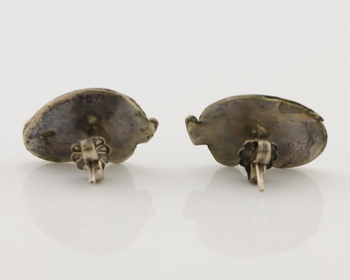 Navajo Earrings 925 Silver Natural Turquoise Native American Artist C.80's