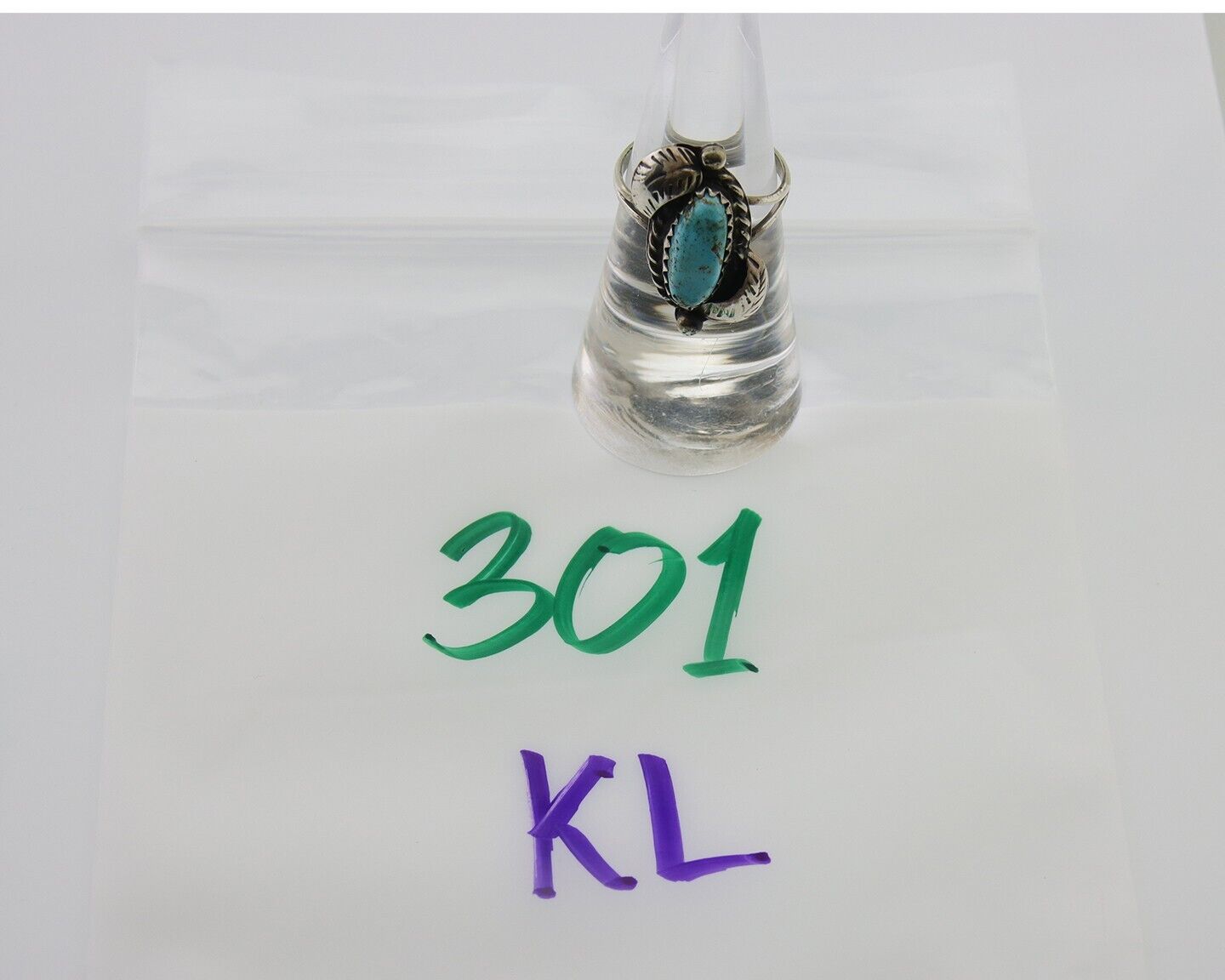 Navajo Ring 925 Silver Natural Blue Turquoise Native American Artist C.80's