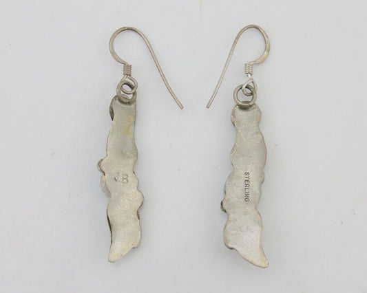 Navajo Dangle Earrings 925 Silver Natural Turquoise Native Artist C.80's