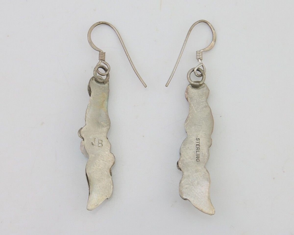 Navajo Dangle Earrings 925 Silver Natural Turquoise Native Artist C.80's