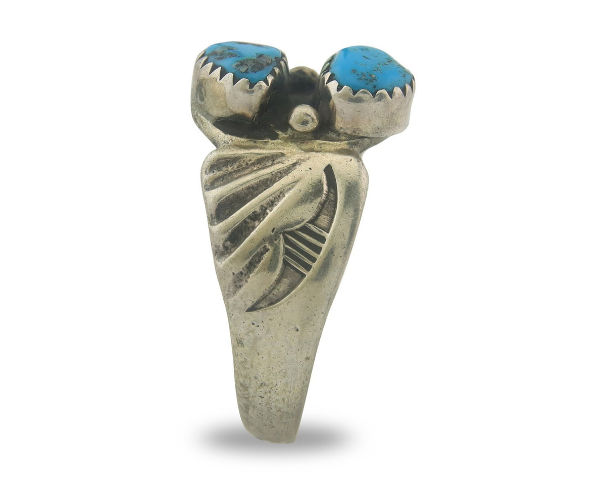 Men Navajo Ring Sterling Silver Authentic Vintage Turquoise Size 10.25