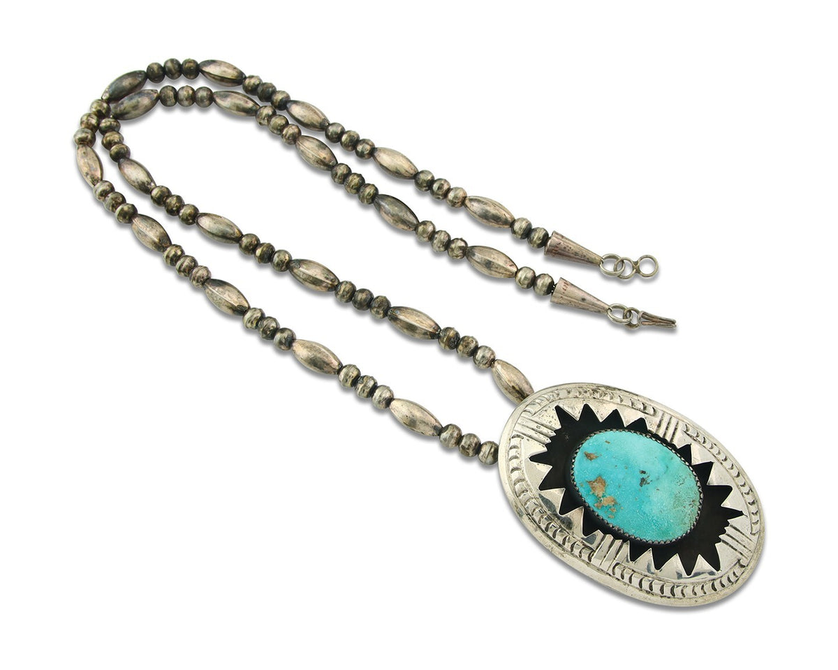 Navajo Sterling Silver Necklace Pendant Handmade Authentic Vintage C.80's