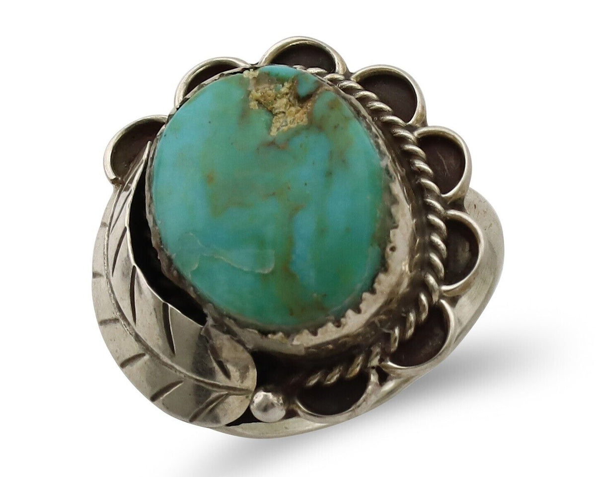 Navajo Handmade Ring 925 Silver Turquoise Native American Artist C.80's
