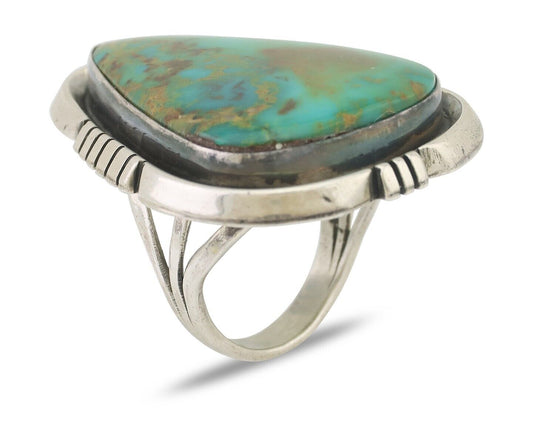 Navajo Ring 925 Silver Kingman Turquoise Artist Signed Doug Zachary C.80's