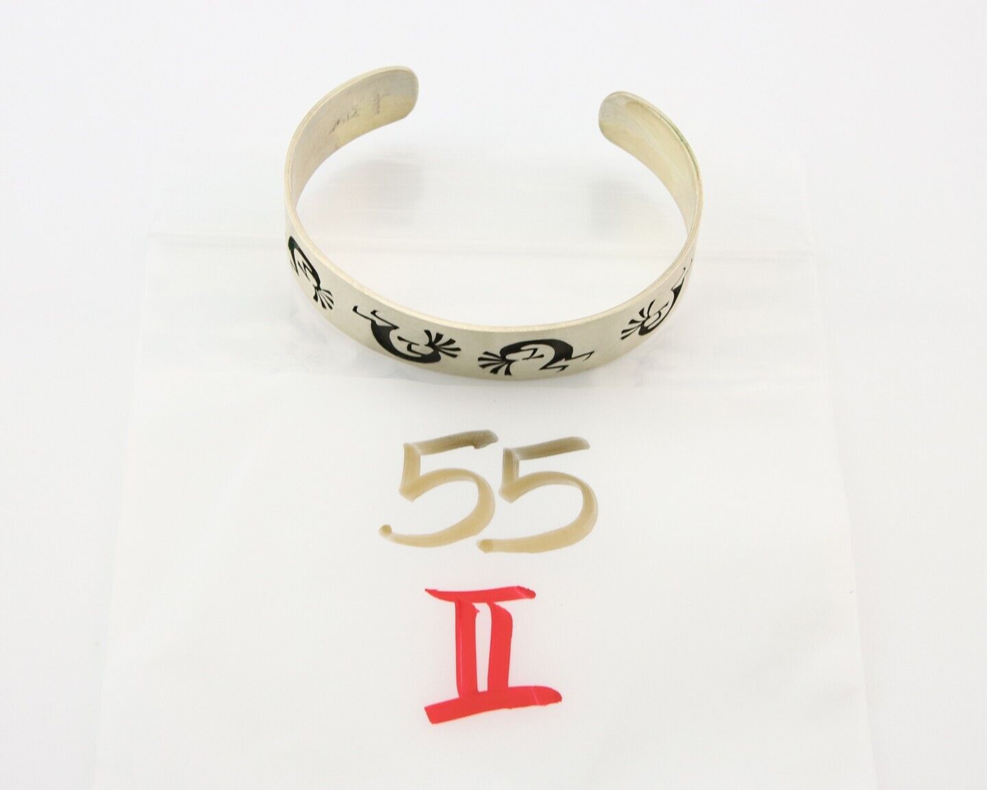 Hopi Bracelet 925 Silver Handmade Artist Signed Kachino Doll C.80's