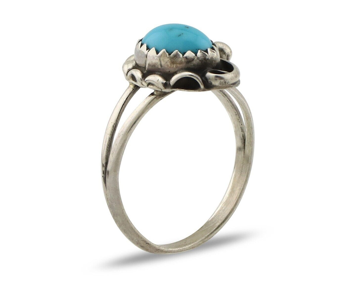 Navajo Ring 925 Silver Turquoise Artist Signed SkyStone Creations C.80's