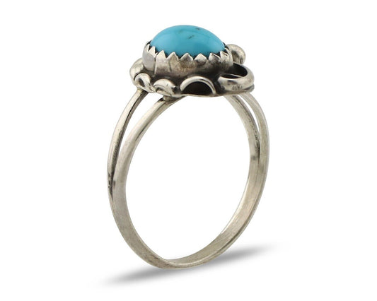 Navajo Ring 925 Silver Turquoise Artist Signed SkyStone Creations C.80's