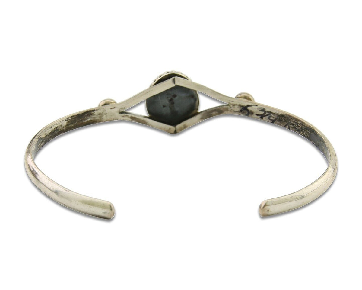 Navajo Cuff Bracelet 925 Silver Turquoise Native American Artist Handmade C.80's