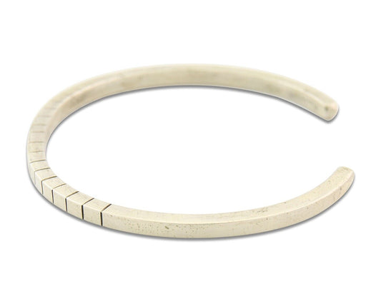 Navajo Bracelet 925 Silver Hand Stamped Signed M.C. ISASIB C.80's