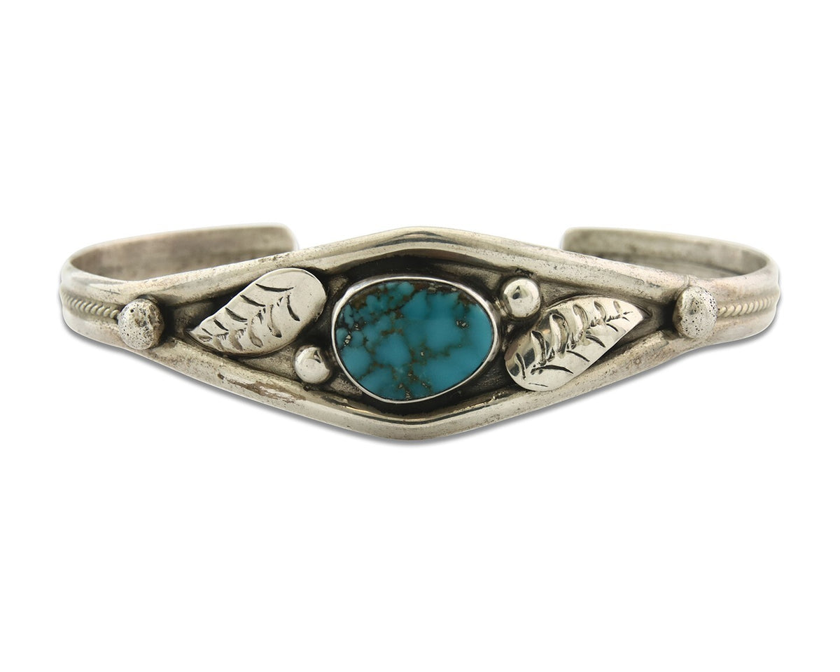 Vintage Navajo Bracelet 925 Silver Turquoise Handmade Signed GC 01 (The Turtle)