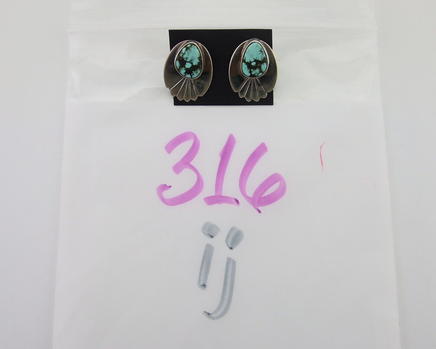 Navajo Dangle Earrings 925 Silver Natural Turquoise Signed Wilson Padilla C.80's