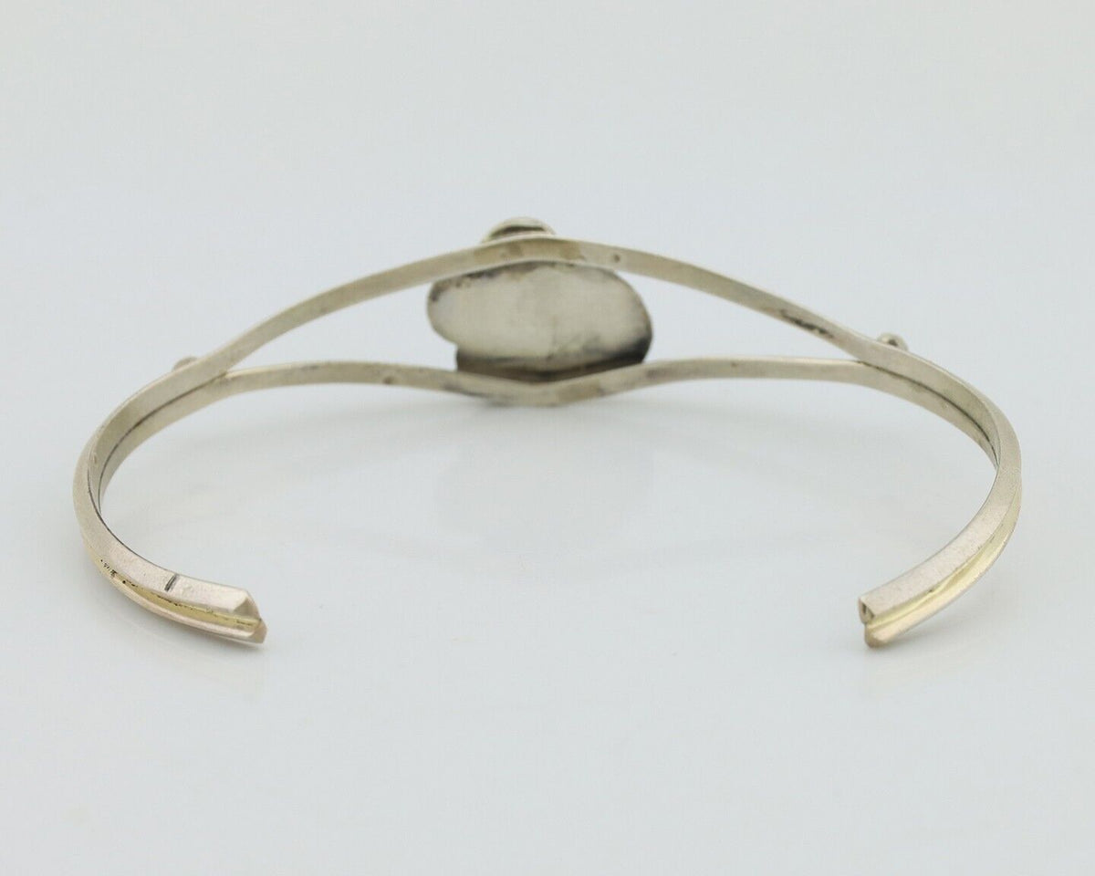Navajo Bracelet 925 Silver Sleeping Beauty Turquoise Native American Artist C80s