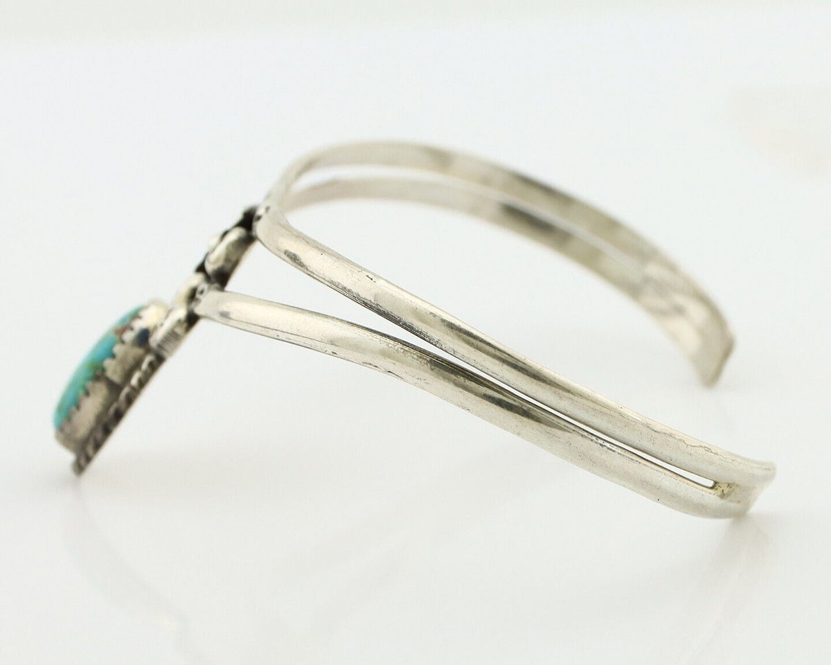 Navajo Bracelet 925 Silver Kingman Turquoise Artist Native American C.80's