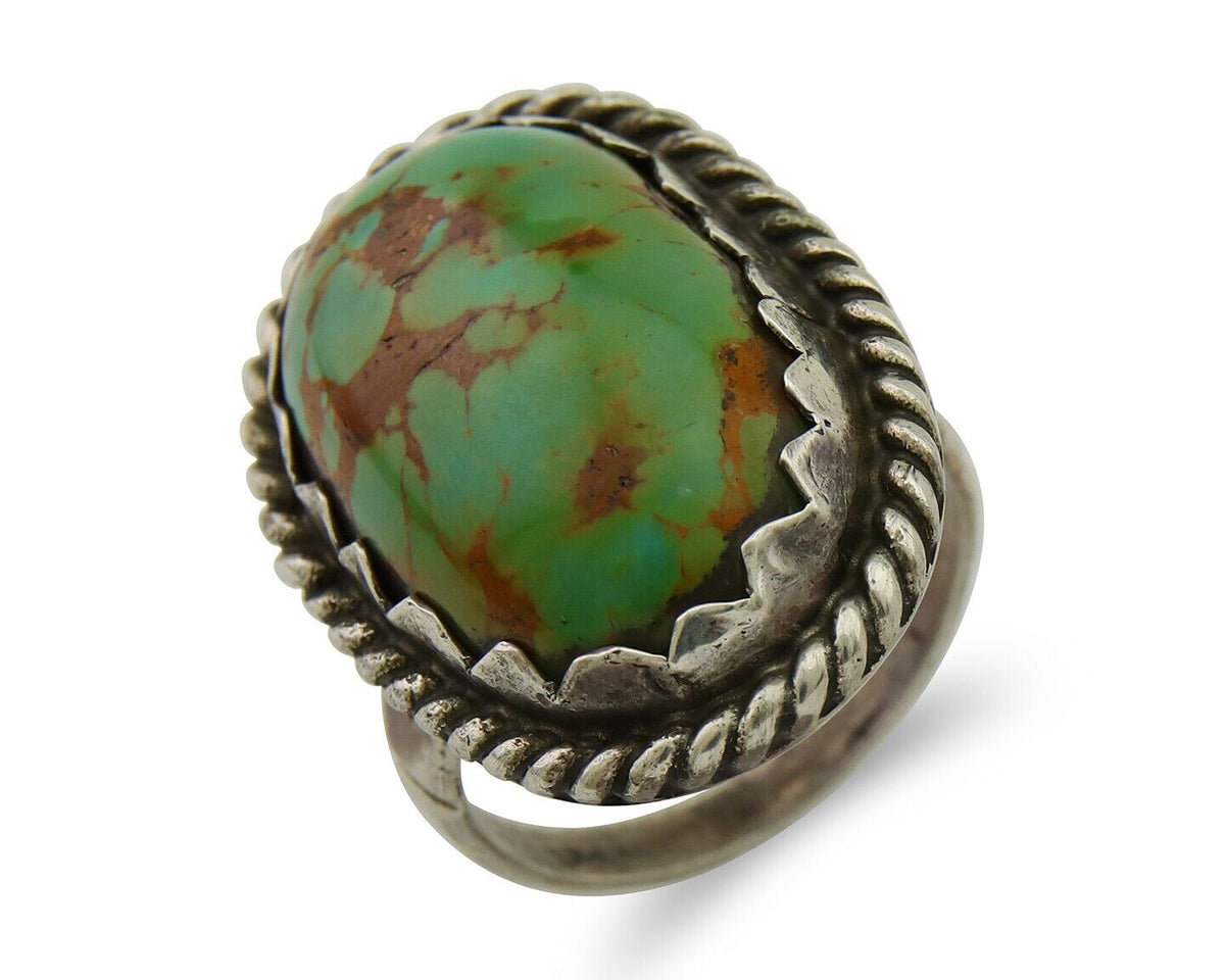 Navajo Ring 925 Silver Turquoise Artist Signed Sunset C.80's