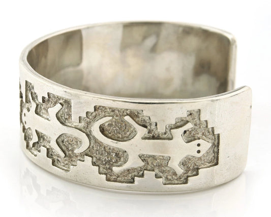 Navajo Cuff Bracelet Sterling Silver Signed Jackson Vintage Heavy Hand Stamped