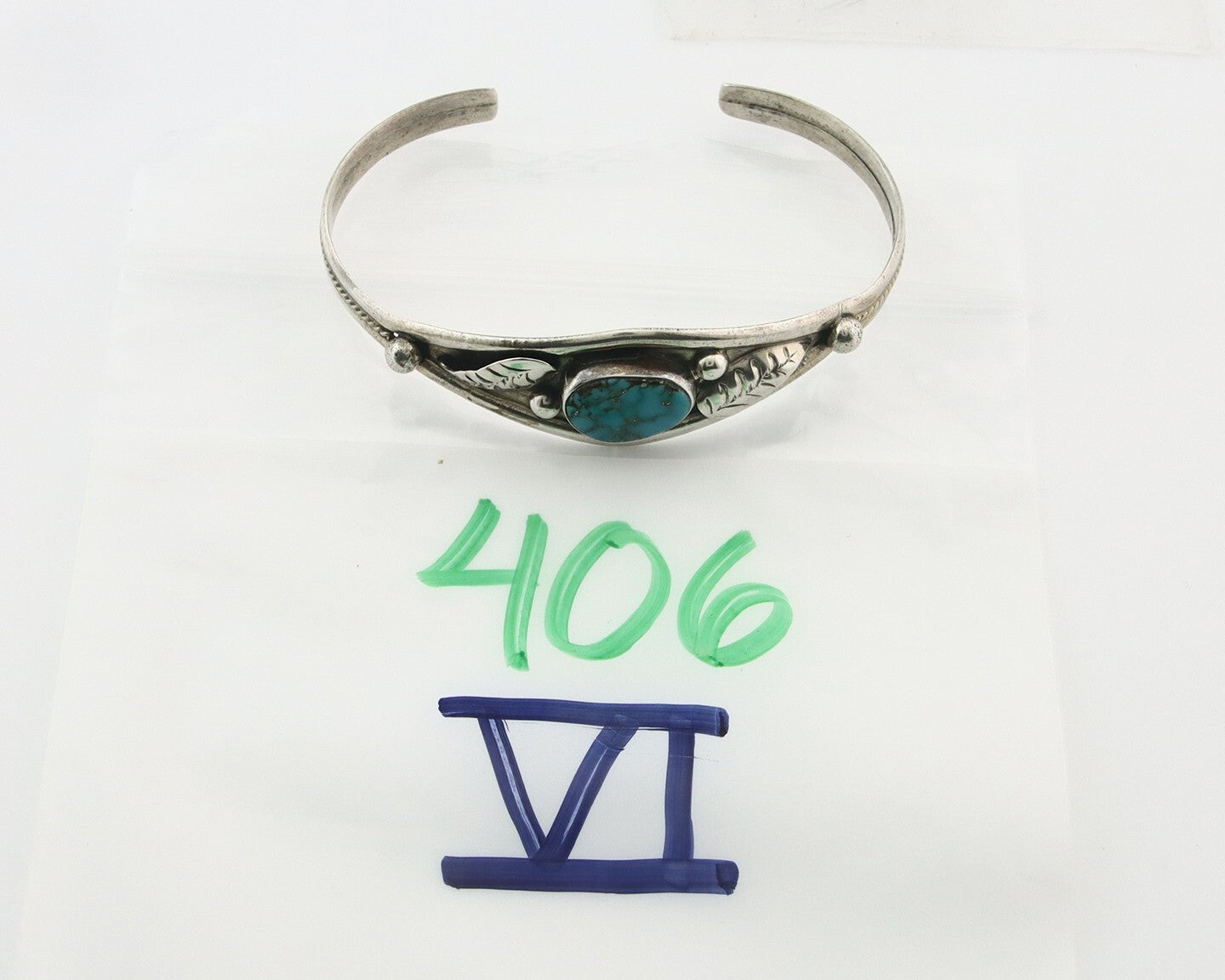 Vintage Navajo Bracelet 925 Silver Turquoise Handmade Signed GC 01 (The Turtle)