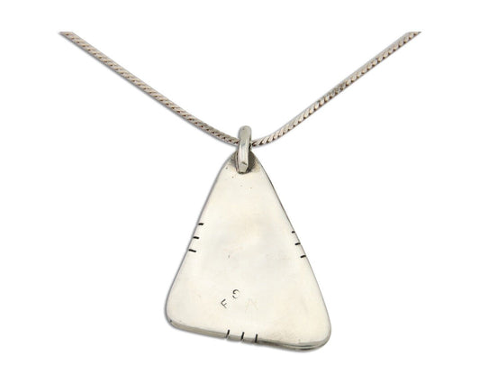 Navajo Heart Necklace 925 Silver Natural Turquoise Artist Signed FG C80s