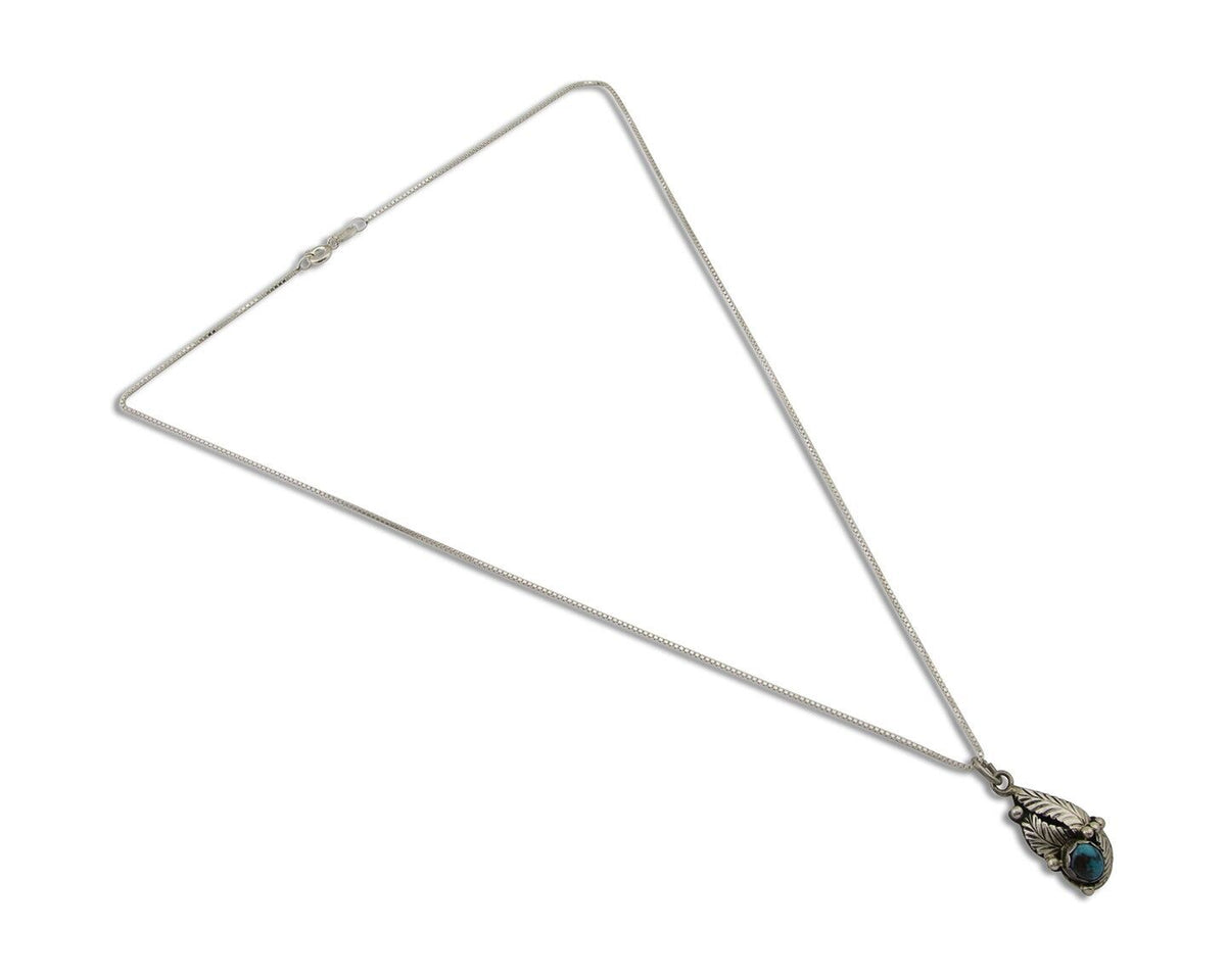Navajo Necklace 925 Silver Natural Blue Turquoise Artist Signed Yazzie C.80's