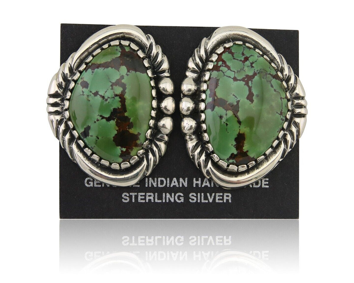 Navajo Earrings 925 Natural Turquoise Native American Artist C.80's