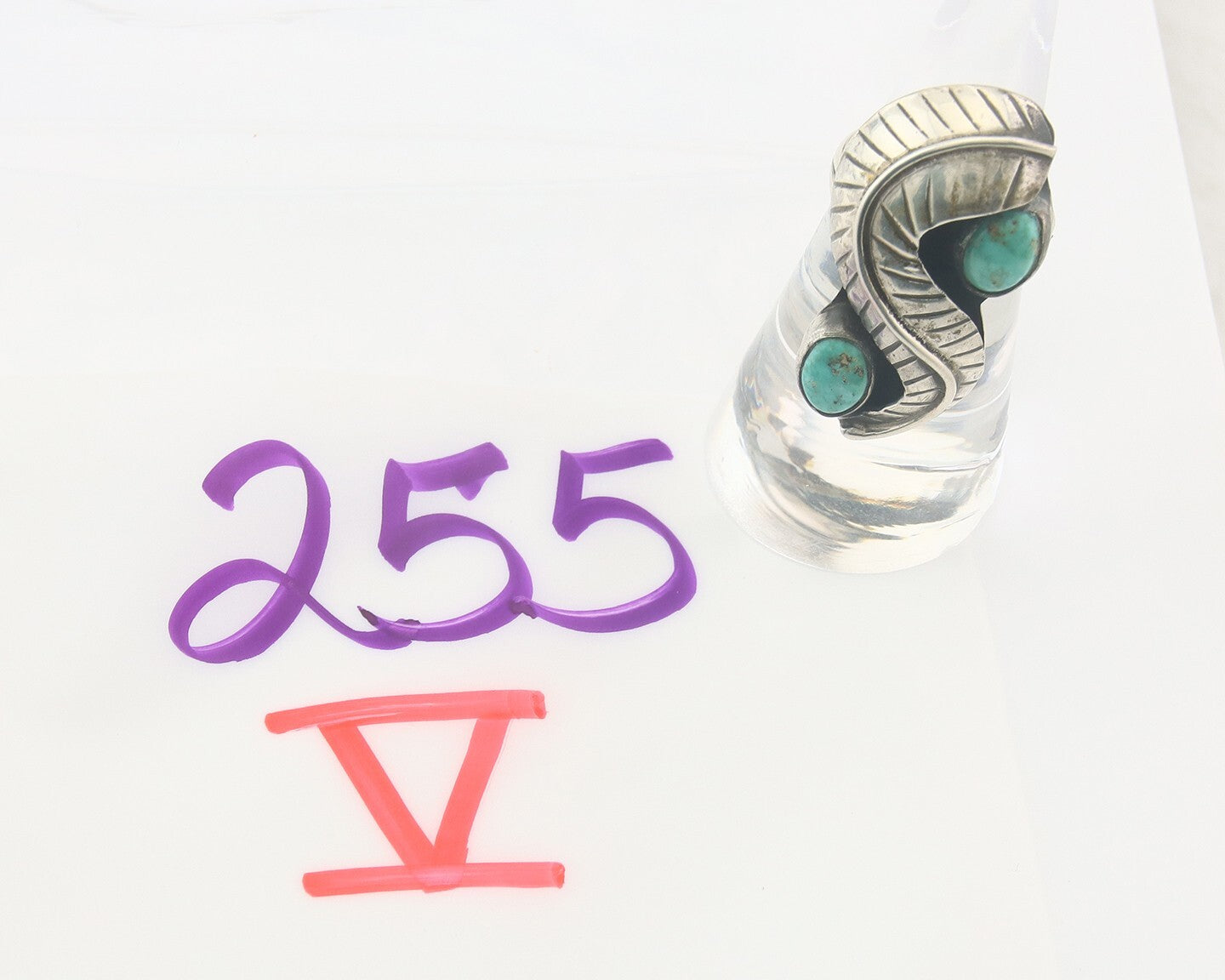Vintage Navajo Ring 925 Sterling Authentic Traditional Turquoise Size 5.75