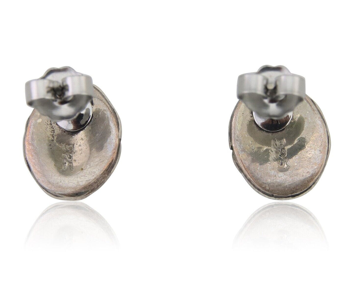 Navajo Earrings 925 Silver Turquoise Native American Artist C.80's