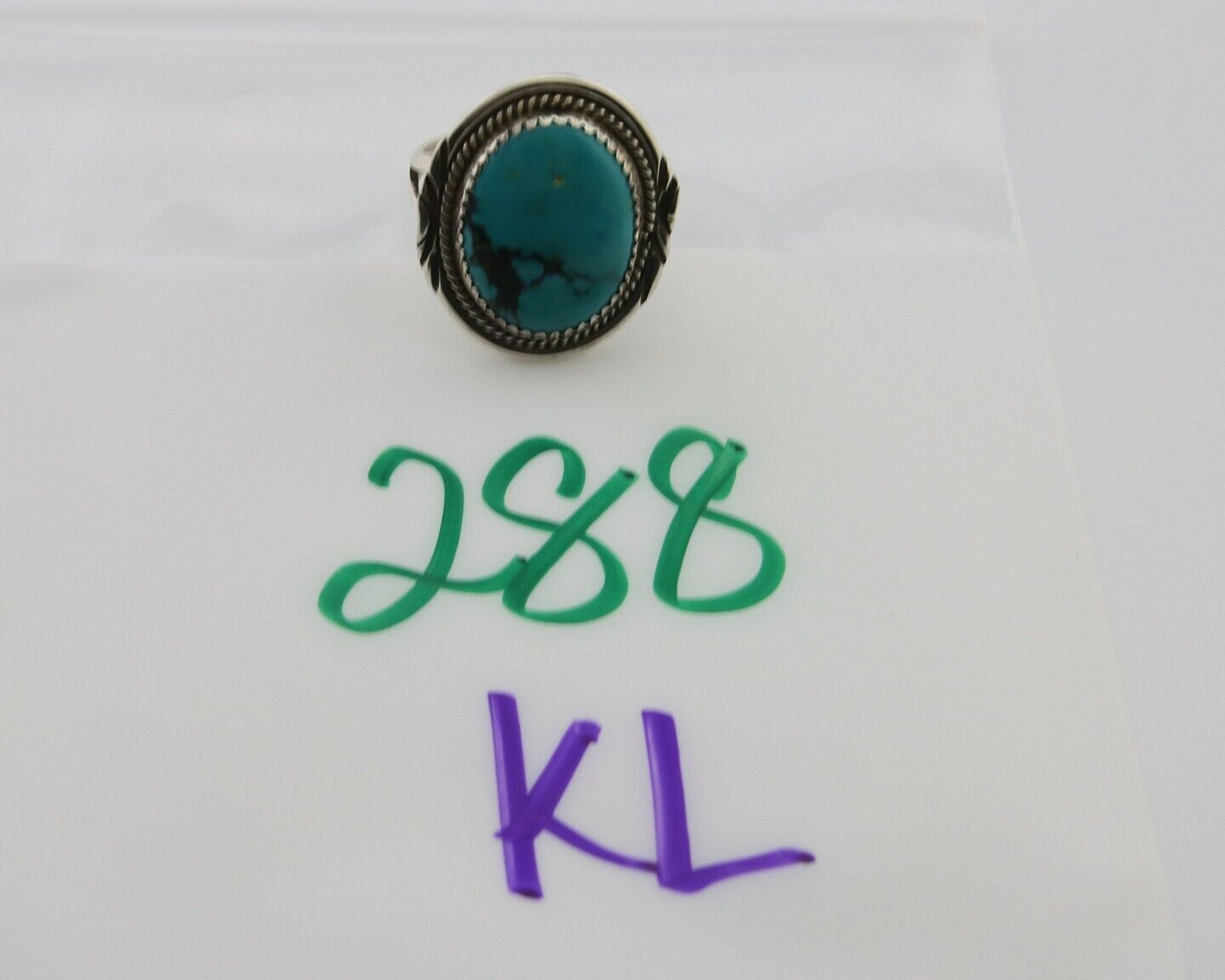 Navajo Ring 925 Silver Natural Spiderweb Turquoise Native Artist C.80's