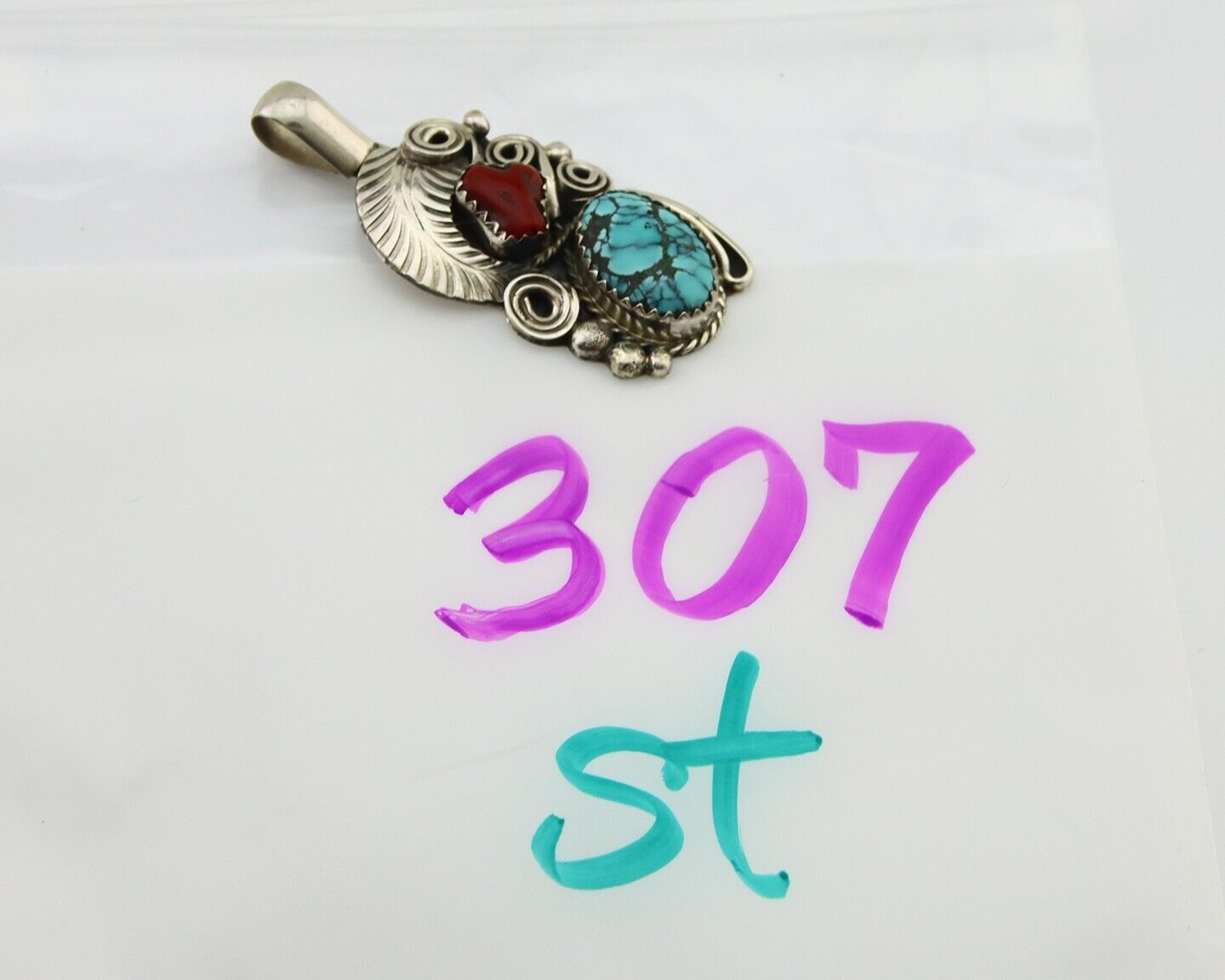 Navajo Necklace 925 Silver Spiderweb Turquoise Artist Signed Justin Morris C80s