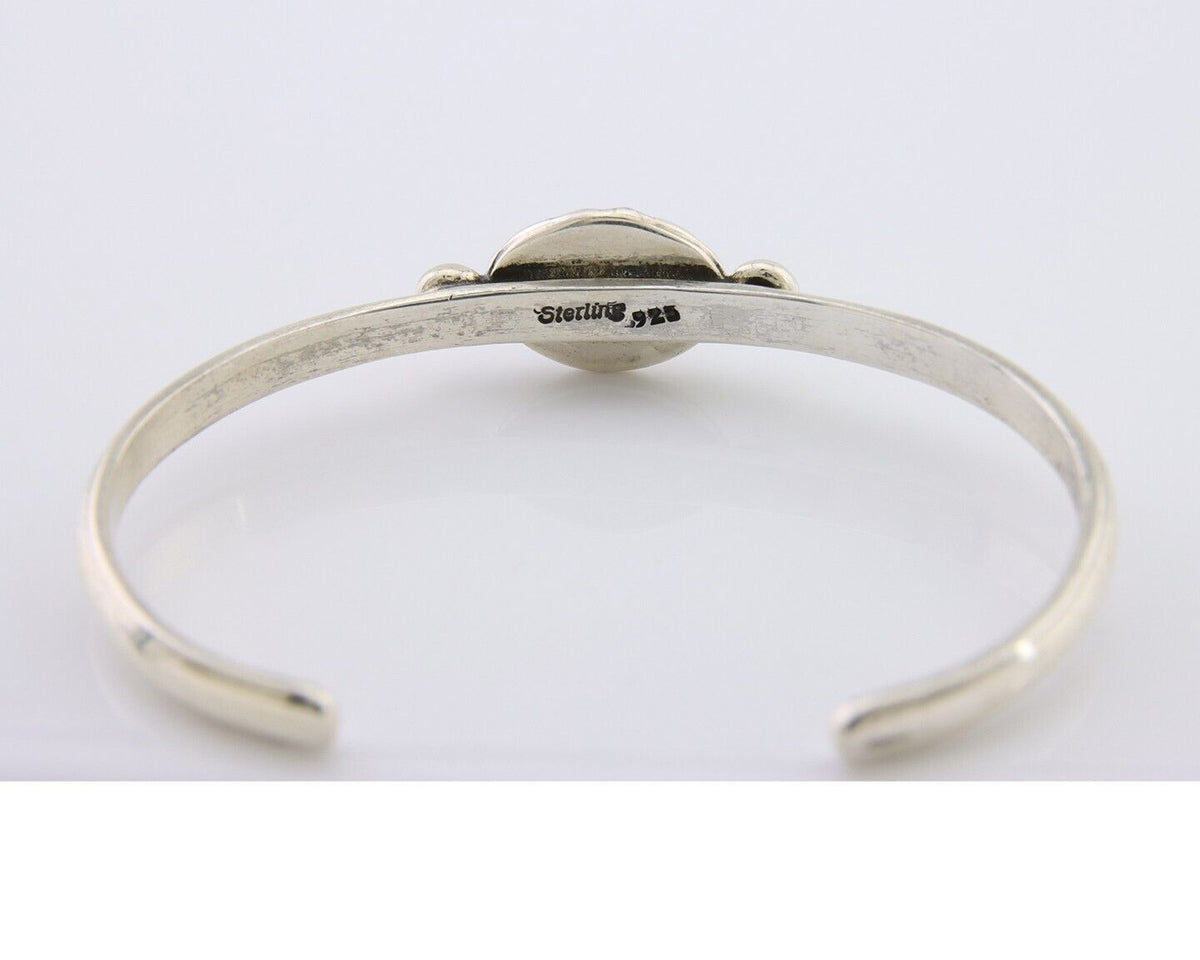 Navajo Bracelet 925 Silver Natural Turquoise Native American Artist C.80's
