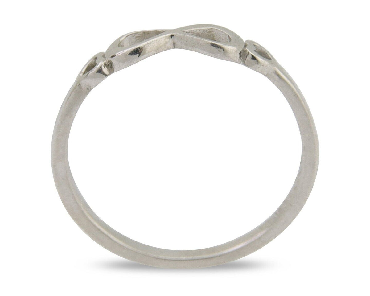 Infinity Heart Promise Ring 925 Solid Silver Size 6.0