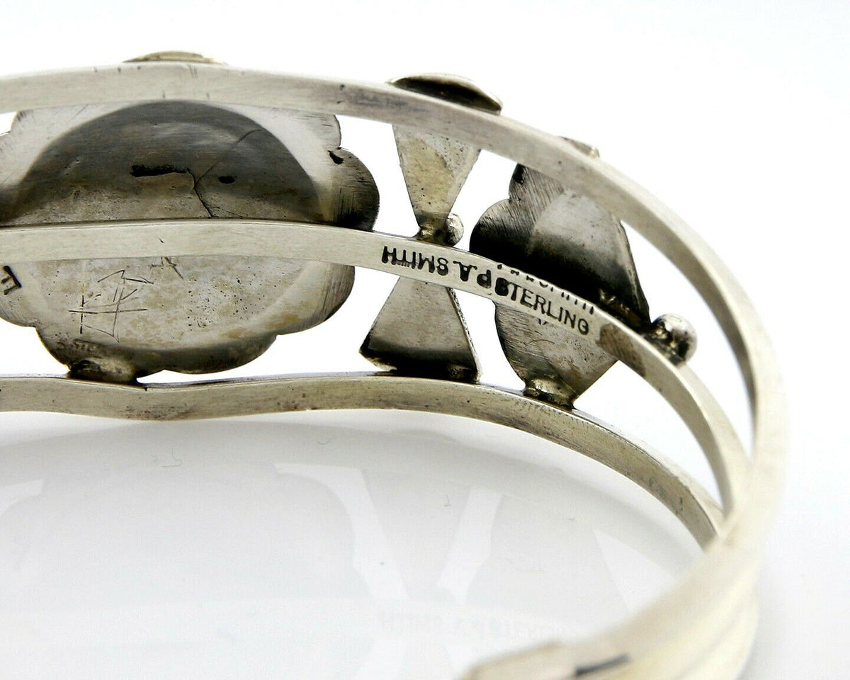 VTG Navajo Indian Artist Pricilla Apacheto Handmade .925 Silver Cuff