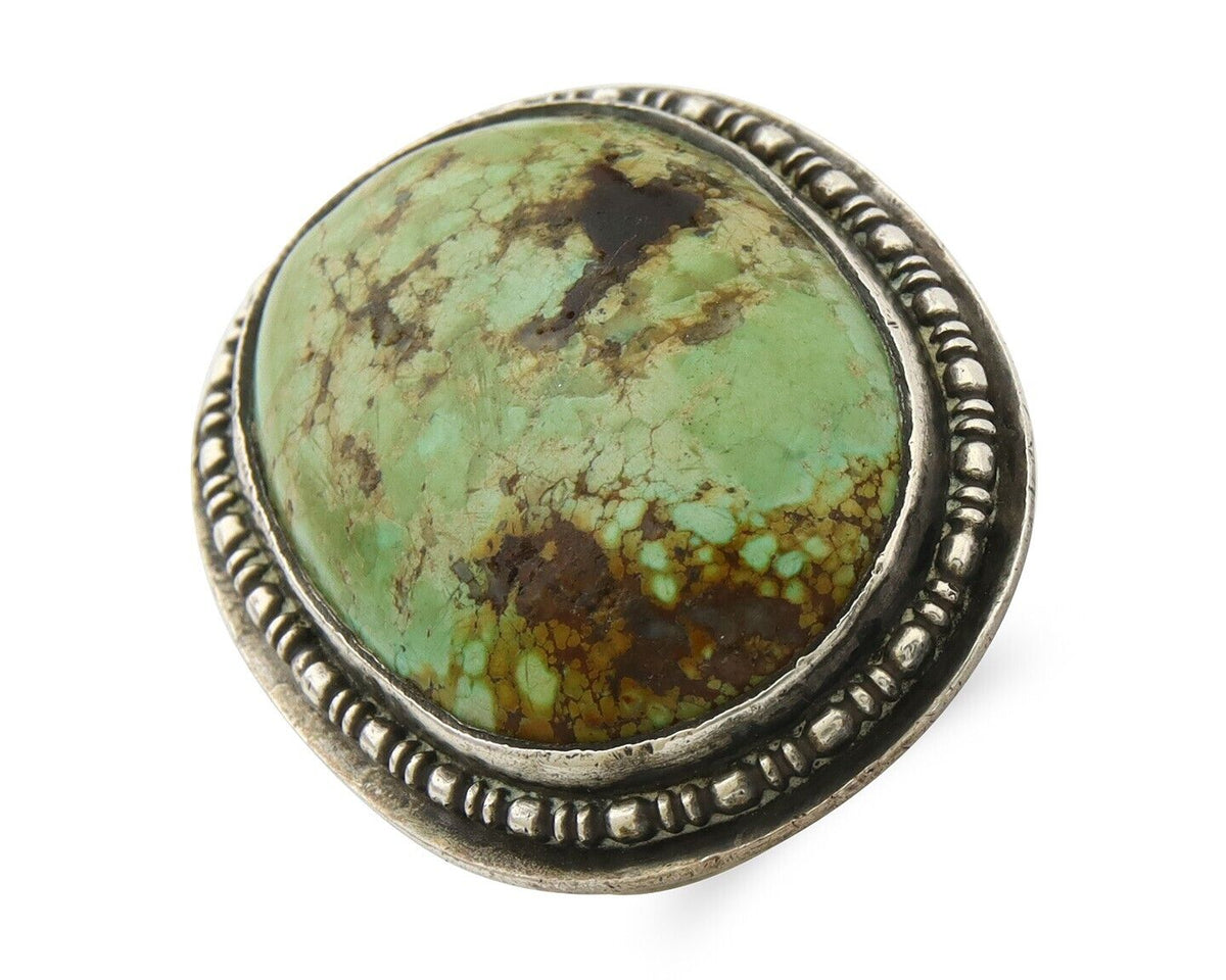 Vintage Navajo Ring 925 Silver Turquoise Native Artist C.80's Size 7
