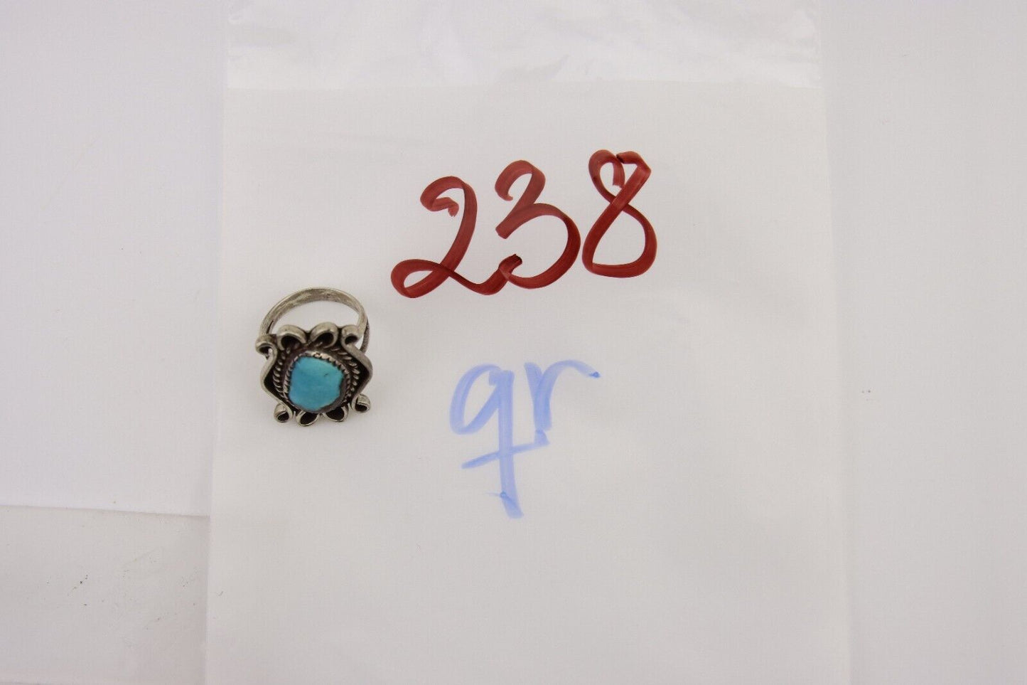 Navajo Handmade Ring 925 Silver Natural Arizona Turquoise Artist C.80's