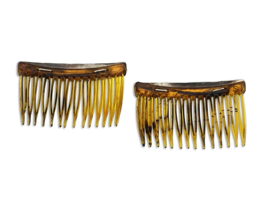 Navajo Hair Comb 925 Silver Hand Stamped Native American Artist 2 Piece Set C80s