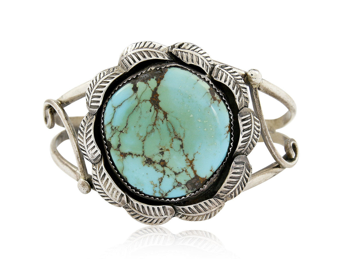 VTG Old Pawn Navajo Natural Turquoise .925 Sterling Silver Ring & Bracelet Set