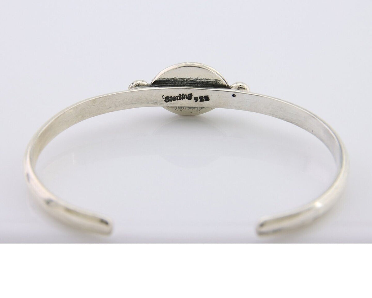 Navajo Bracelet 925 Silver Natural Turquoise Native American Artist C.80's