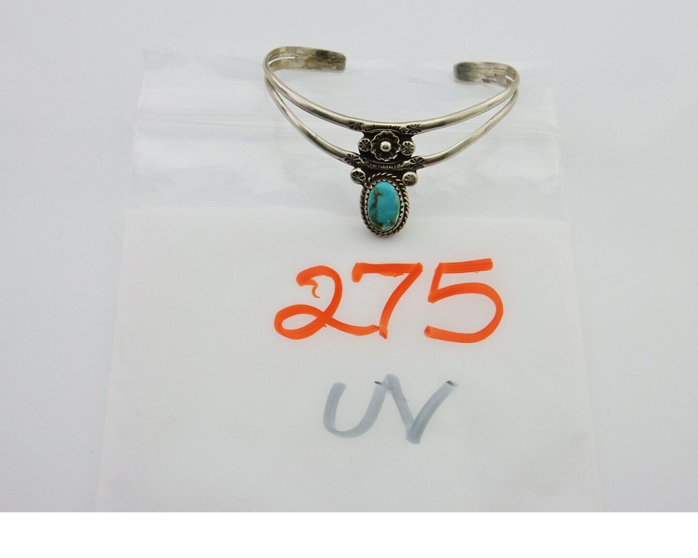 Navajo Cuff Bracelet 925 Silver Turquoise Cuff Native American Artist C.80's