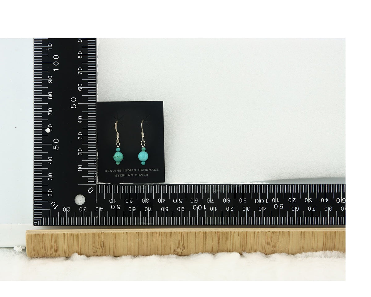 Navajo Earrings Sterling Silver Turquoise Dangle Vintage Authentic