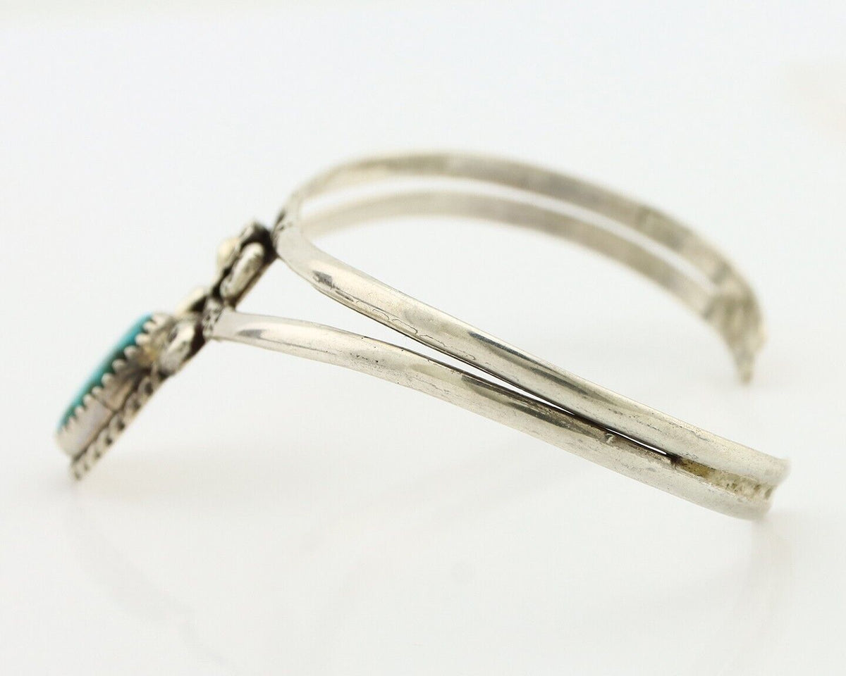 Navajo Bracelet 925 Silver Kingman Turquoise Artist Native American C.80's