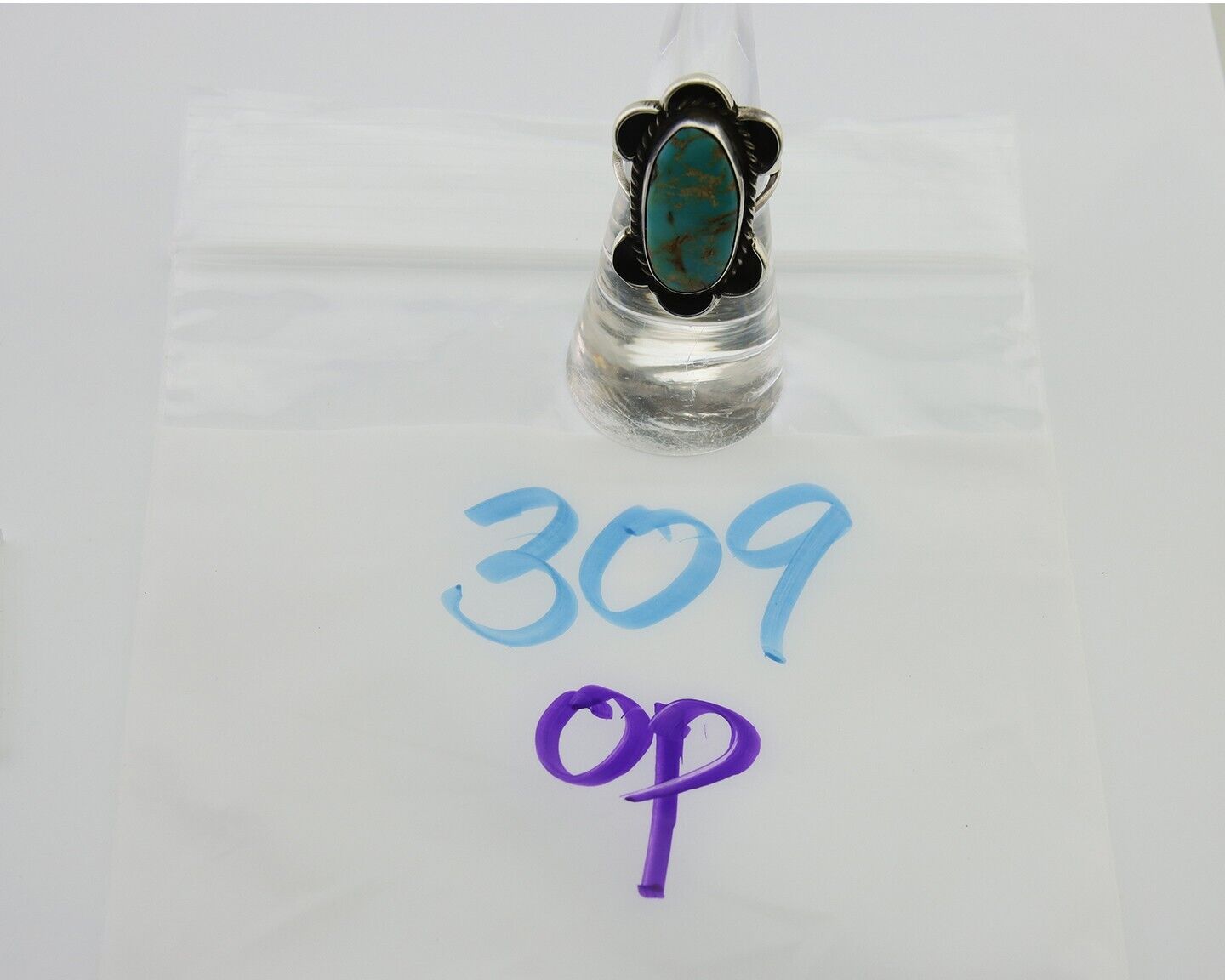 Navajo Handmade Ring 925 Silver Turquoise Native Artist C.80's