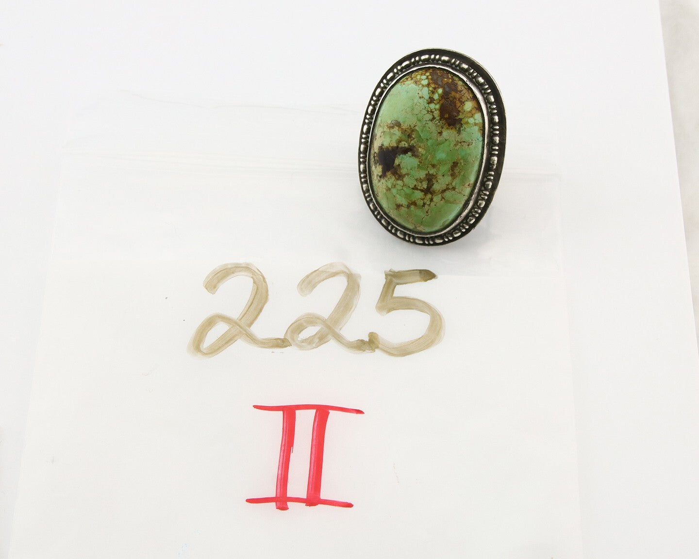 Vintage Navajo Ring 925 Silver Turquoise Native Artist C.80's Size 7