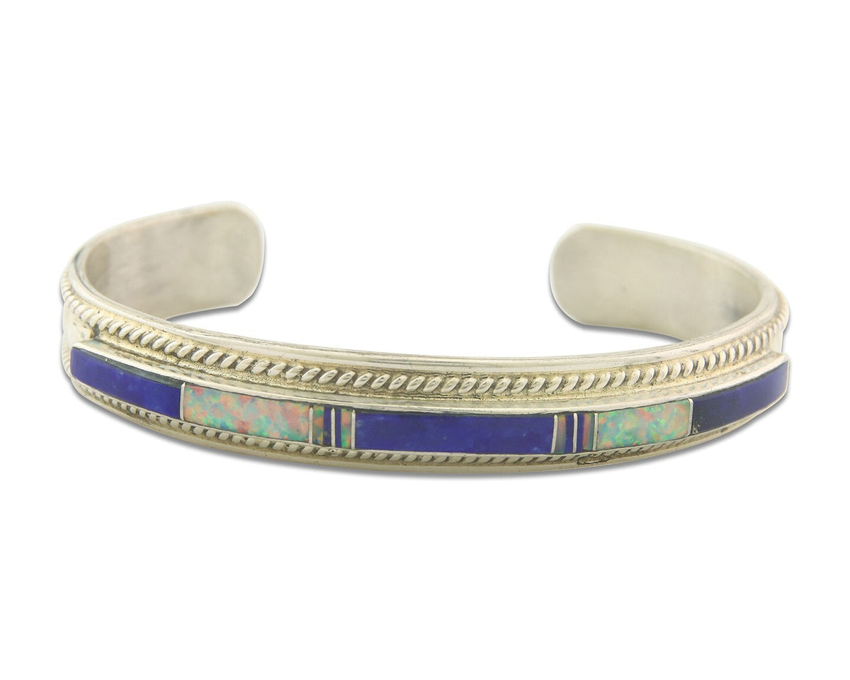 Vintage Navajo Bracelet 925 Silver Handmade Authentic Gemstone Signed TF