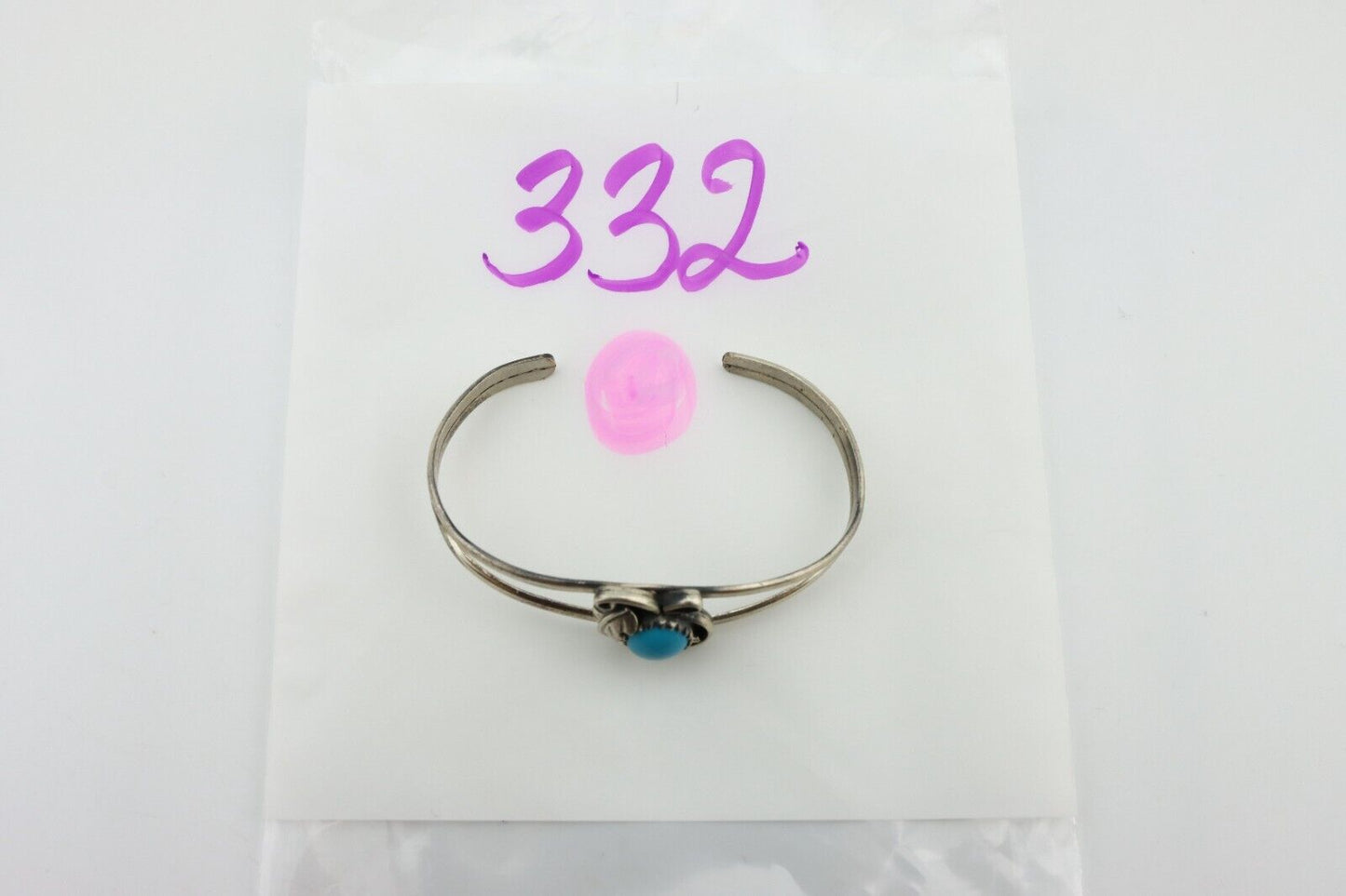 Navajo Slave Bracelet 925 Silver Natural SB Turquoise Native American C.80's