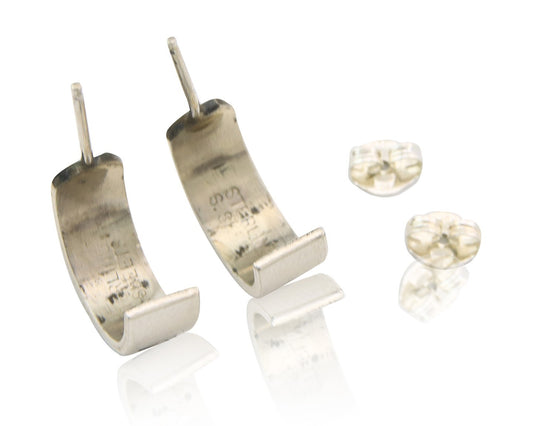 Navajo Earrings Sterling Silver & Gold Vintage Handmade Signed S Skeets