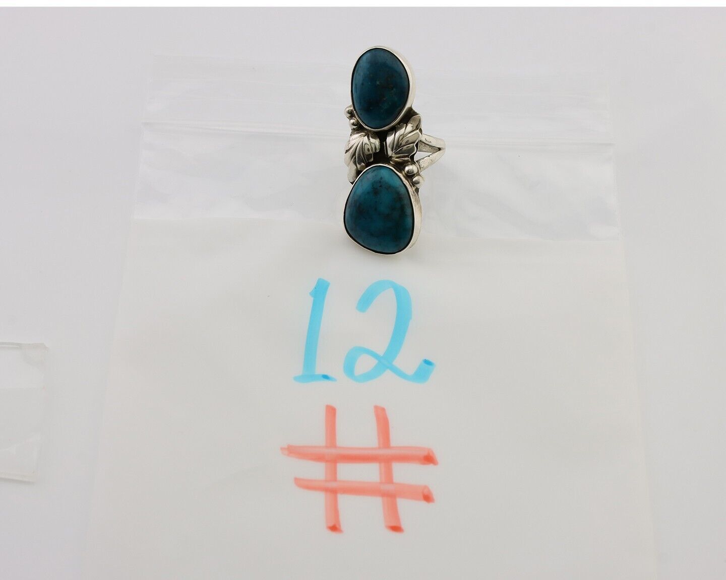 Navajo Ring 925 Silver Natural Blue Turquoise Native American C.80's