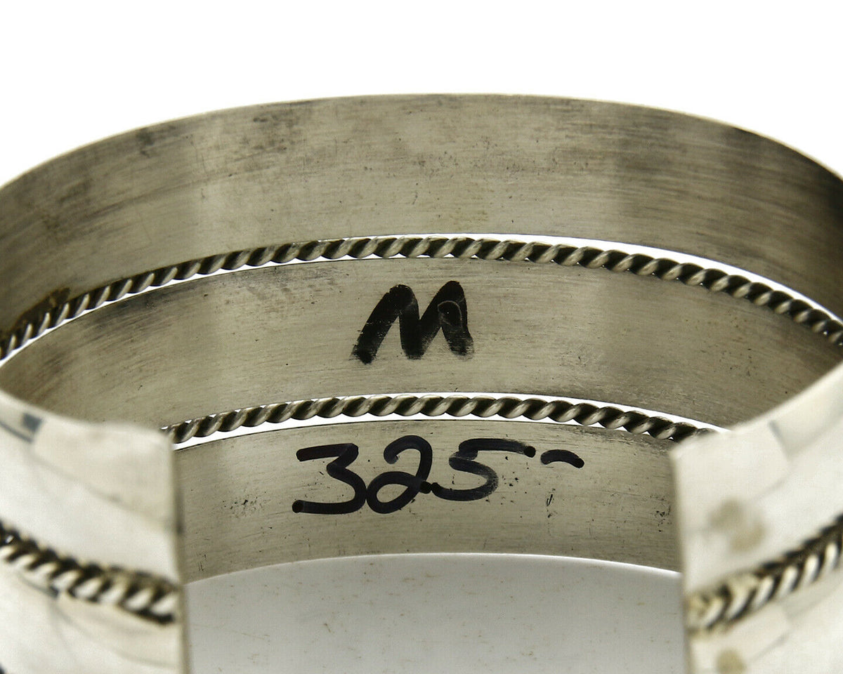 Navajo Handmade Bracelet .925 Silver TAHE 5 Row and Domed Cuff