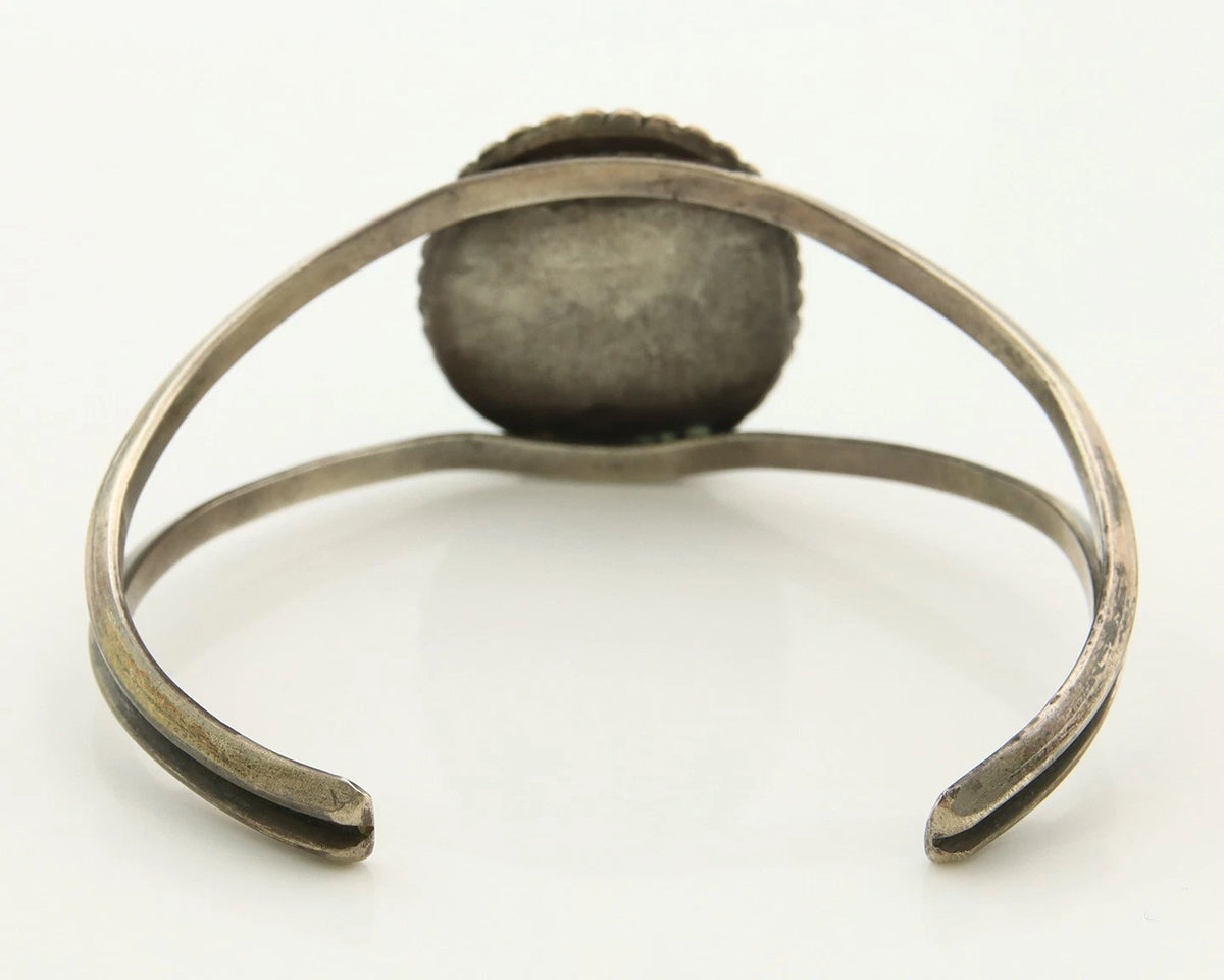 Navajo Cuff Bracelet Sterling Silver Vintage Turquoise Handmade Native Artist