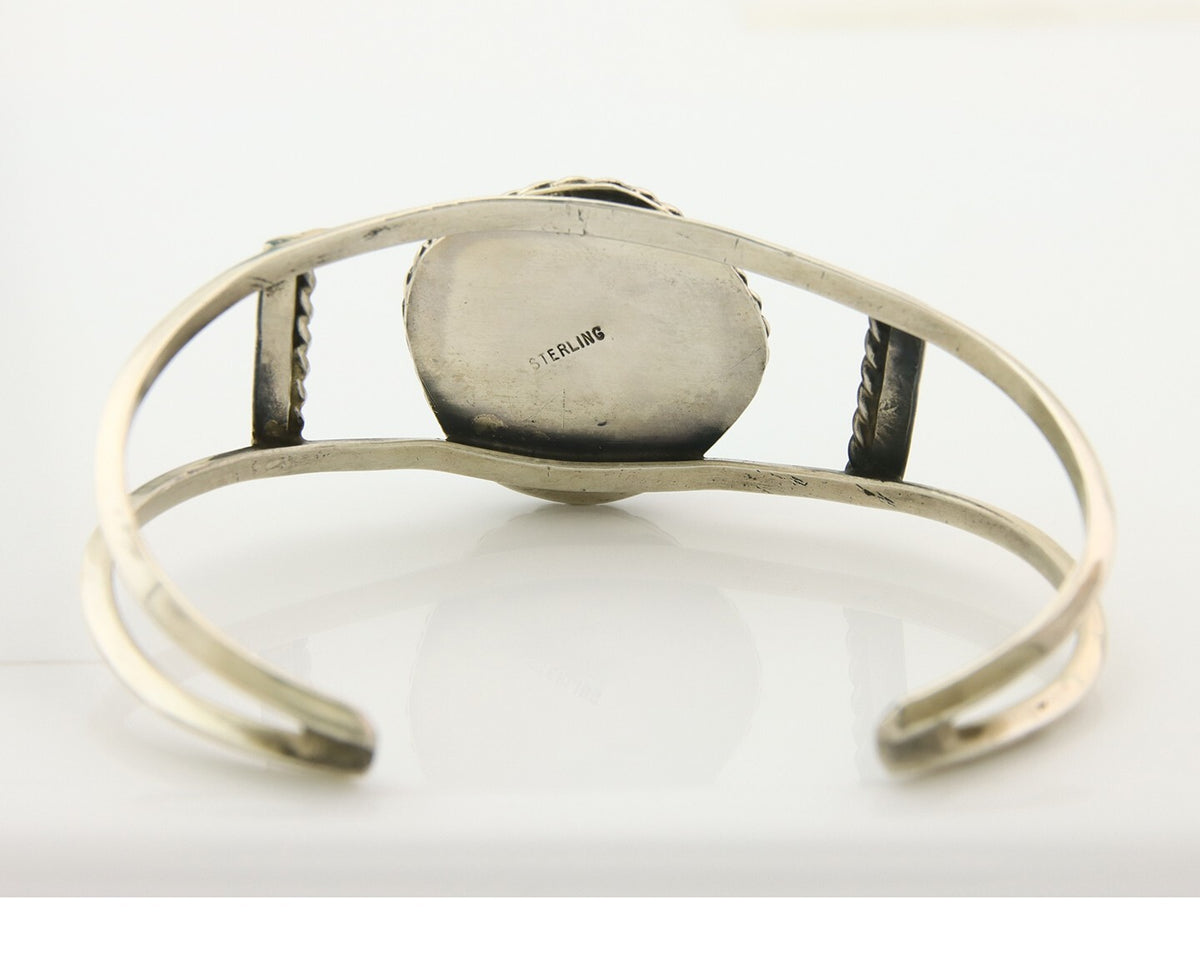 Navajo Bracelet 925 Silver Natural Blue Turquoise Native American Artist C.80s