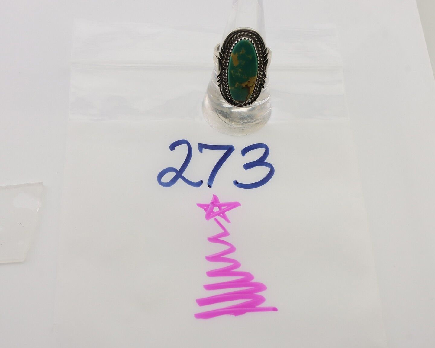 Navajo Ring 925 Silver Natural Blue Turquoise Native American Artist C.80's