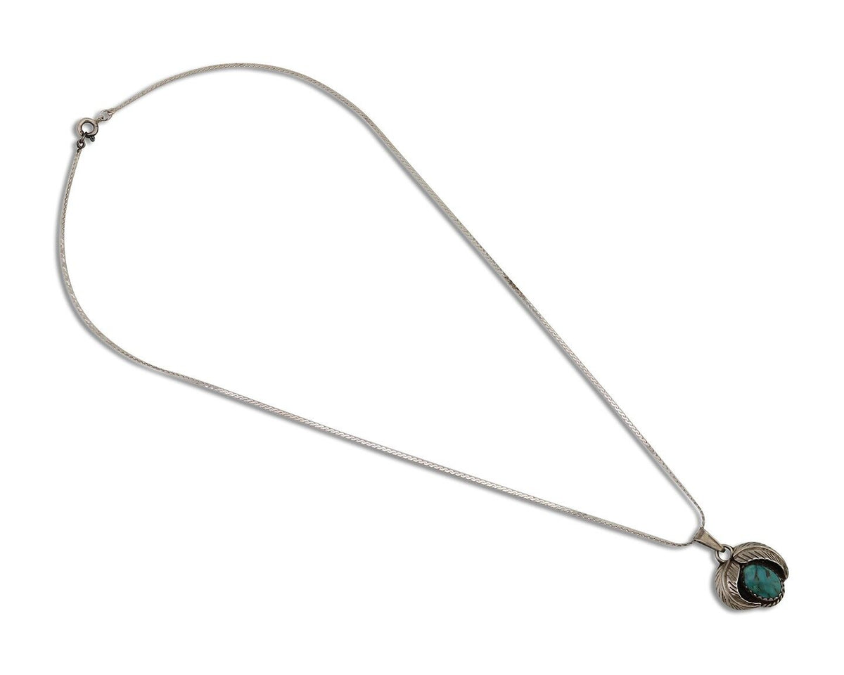 Navajo Turquoise Necklace 925 Silver Native American Artist C.80's